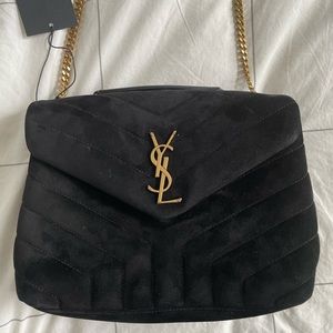 Yves Saint Laurent Loulou small chain bag in “Y” quilted suede